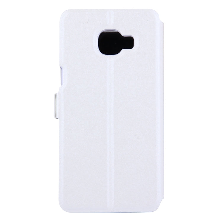 For Galaxy C5 / C500 Silk Texture Horizontal Flip Solid Color Leather Case with Call Display ID