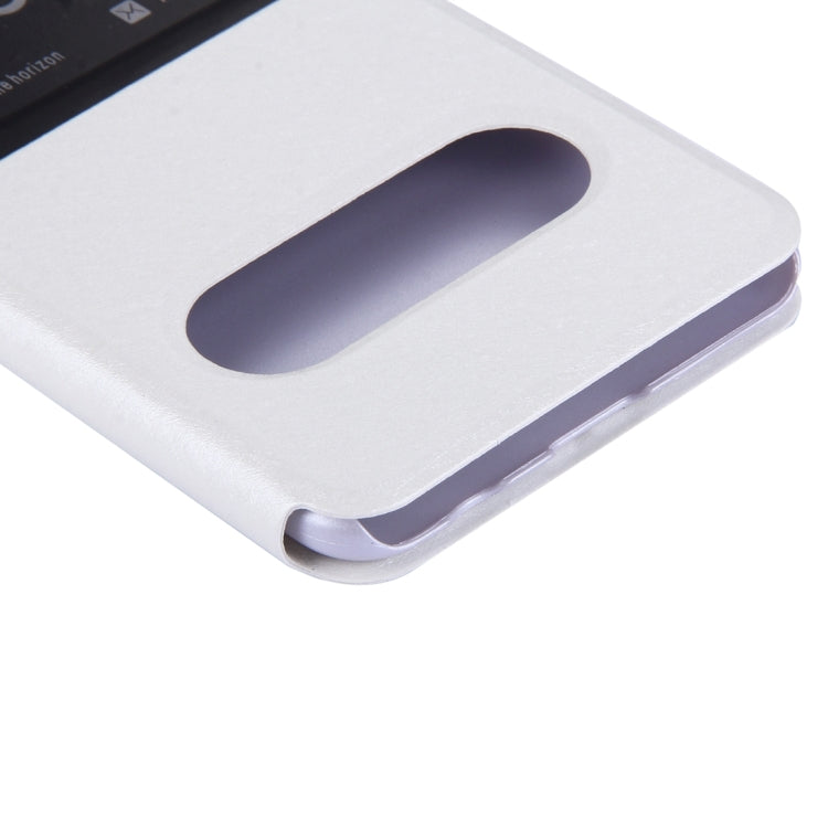 For Galaxy C5 / C500 Silk Texture Horizontal Flip Solid Color Leather Case with Call Display ID