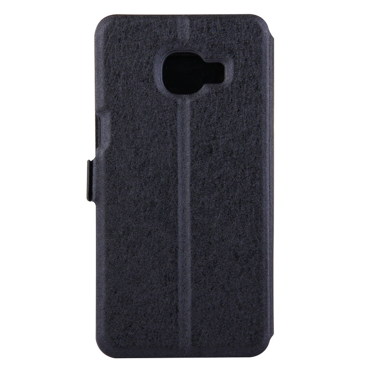 For Galaxy C7 / C700 Silk Texture Horizontal Flip Solid Color Leather Case with Call Display ID
