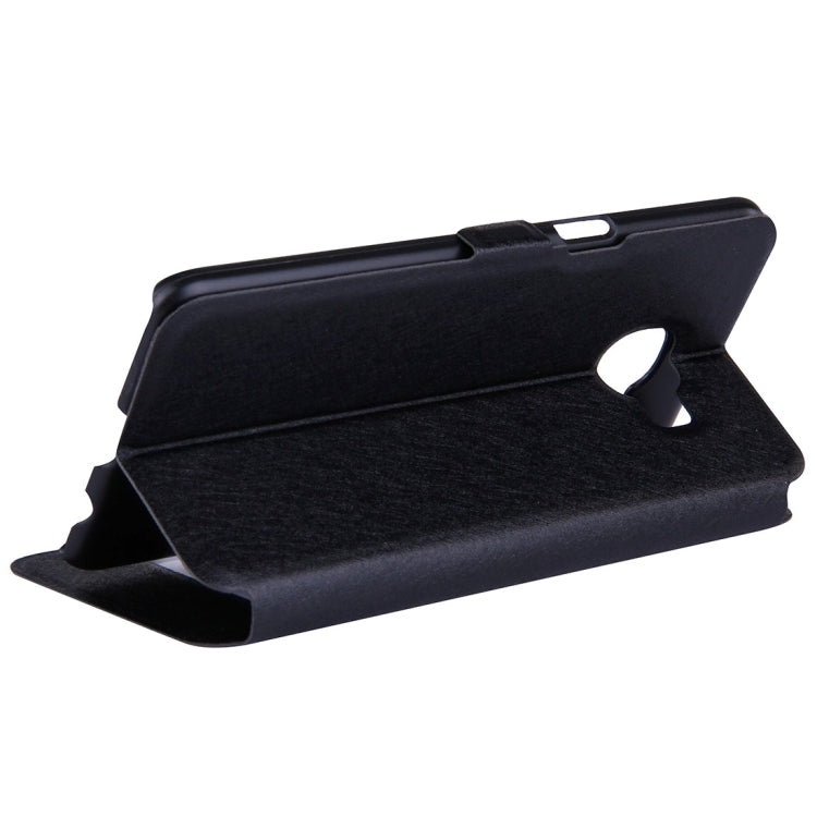 For Galaxy C7 / C700 Silk Texture Horizontal Flip Solid Color Leather Case with Call Display ID