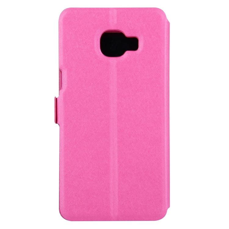 For Galaxy C7 / C700 Silk Texture Horizontal Flip Solid Color Leather Case with Call Display ID