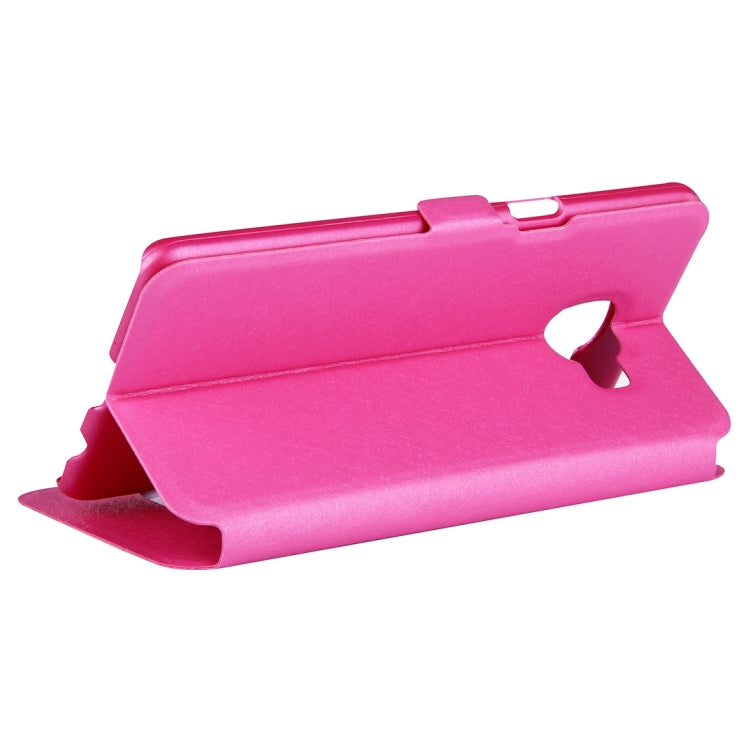 For Galaxy C7 / C700 Silk Texture Horizontal Flip Solid Color Leather Case with Call Display ID