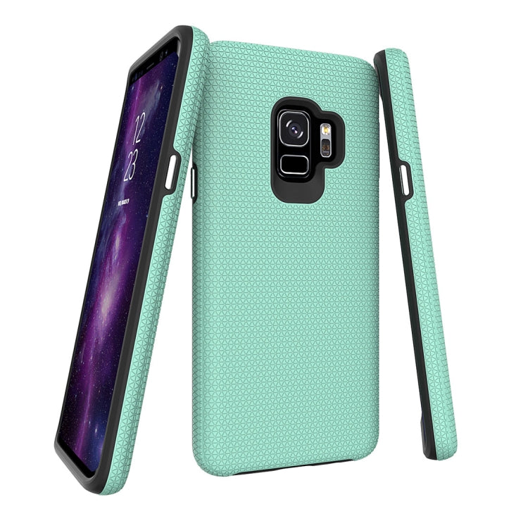 For Galaxy S9 PC + TPU Chrome Plated Press Button Anti-slip Protective Back Case