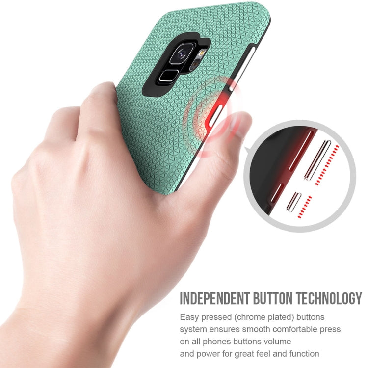 For Galaxy S9 PC + TPU Chrome Plated Press Button Anti-slip Protective Back Case