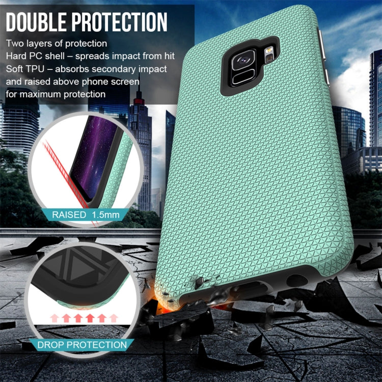 For Galaxy S9 PC + TPU Chrome Plated Press Button Anti-slip Protective Back Case