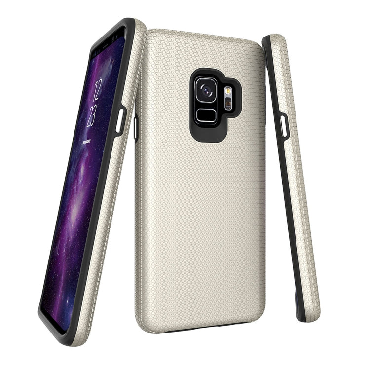 For Galaxy S9 PC + TPU Chrome Plated Press Button Anti-slip Protective Back Case