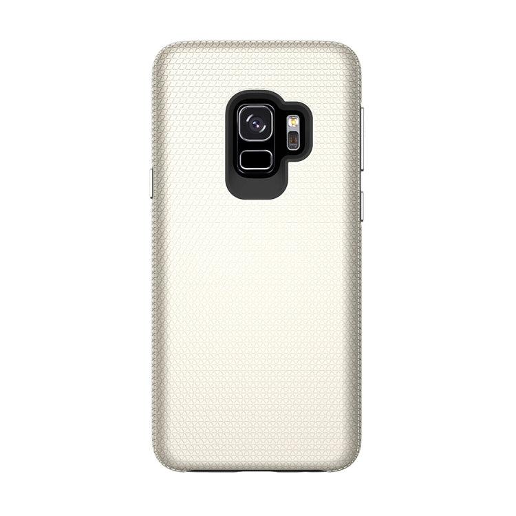 For Galaxy S9 PC + TPU Chrome Plated Press Button Anti-slip Protective Back Case
