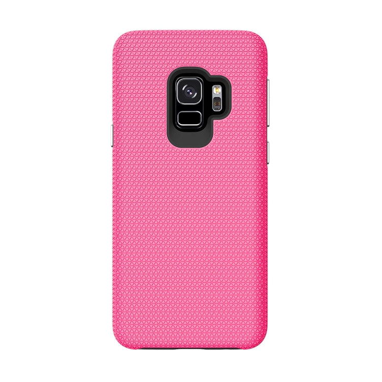 For Galaxy S9 PC + TPU Chrome Plated Press Button Anti-slip Protective Back Case
