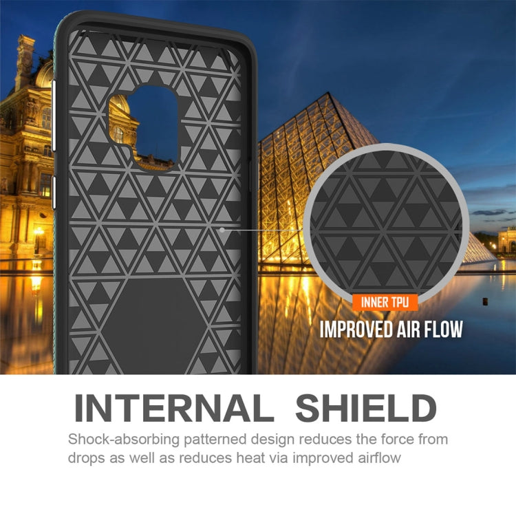 For Galaxy S9 PC + TPU Chrome Plated Press Button Anti-slip Protective Back Case