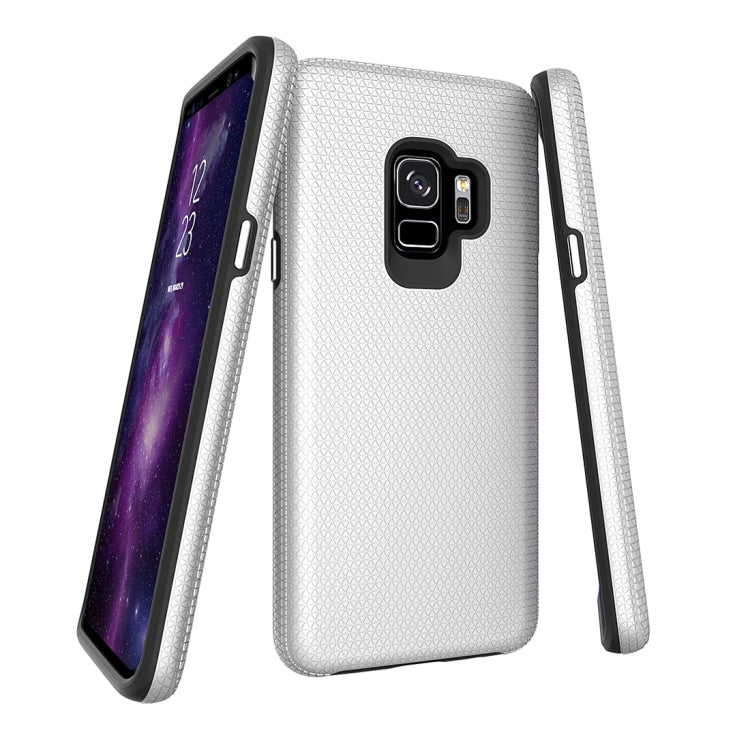 For Galaxy S9 PC + TPU Chrome Plated Press Button Anti-slip Protective Back Case
