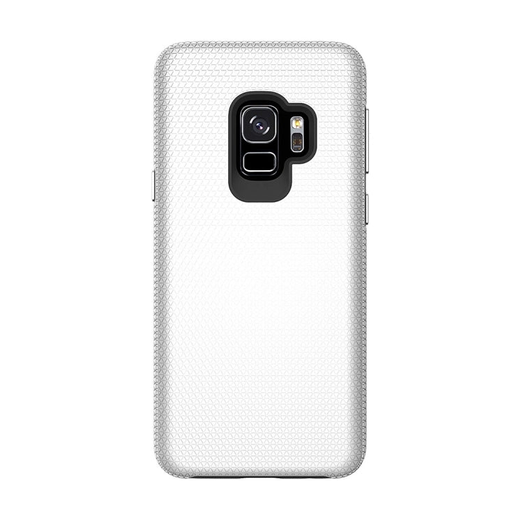 For Galaxy S9 PC + TPU Chrome Plated Press Button Anti-slip Protective Back Case