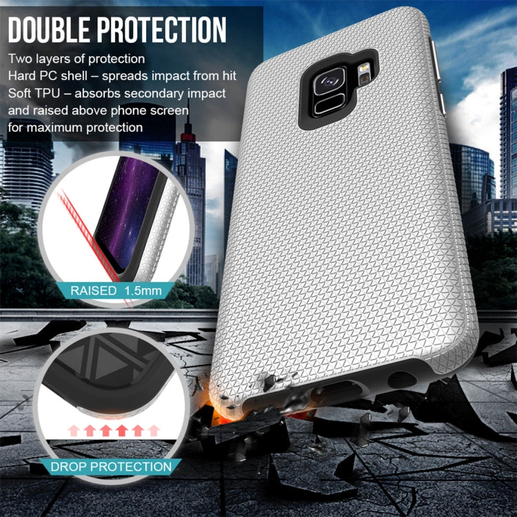 For Galaxy S9 PC + TPU Chrome Plated Press Button Anti-slip Protective Back Case