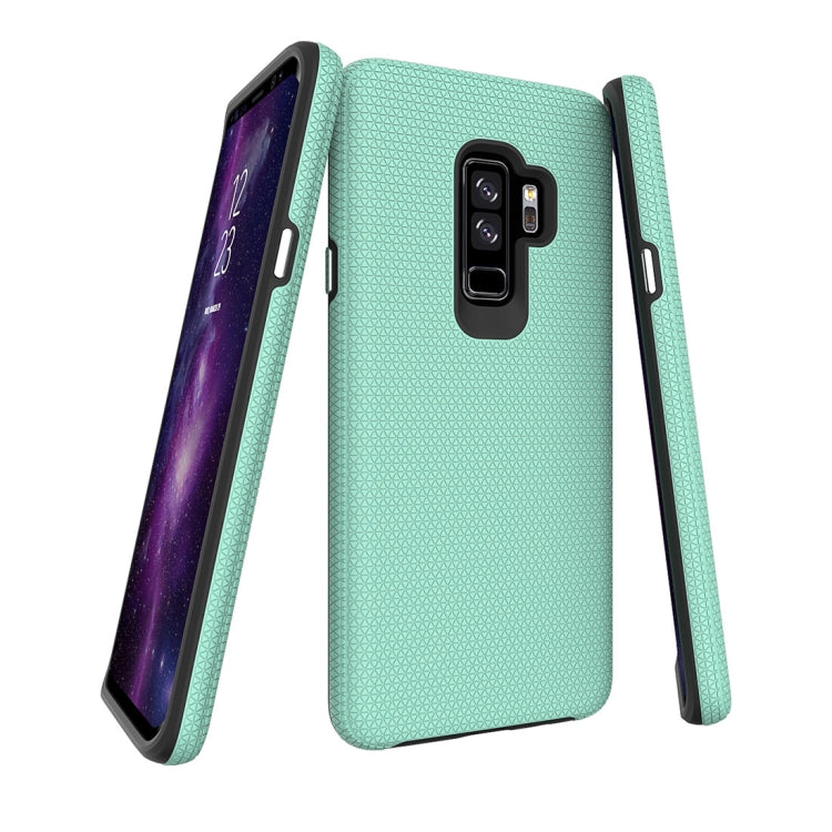 For Galaxy S9+ PC + TPU Chrome Plated Press Button Anti-slip Protective Back Case