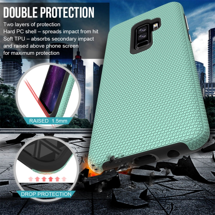 For Galaxy S9+ PC + TPU Chrome Plated Press Button Anti-slip Protective Back Case