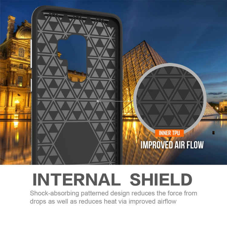 For Galaxy S9+ PC + TPU Chrome Plated Press Button Anti-slip Protective Back Case