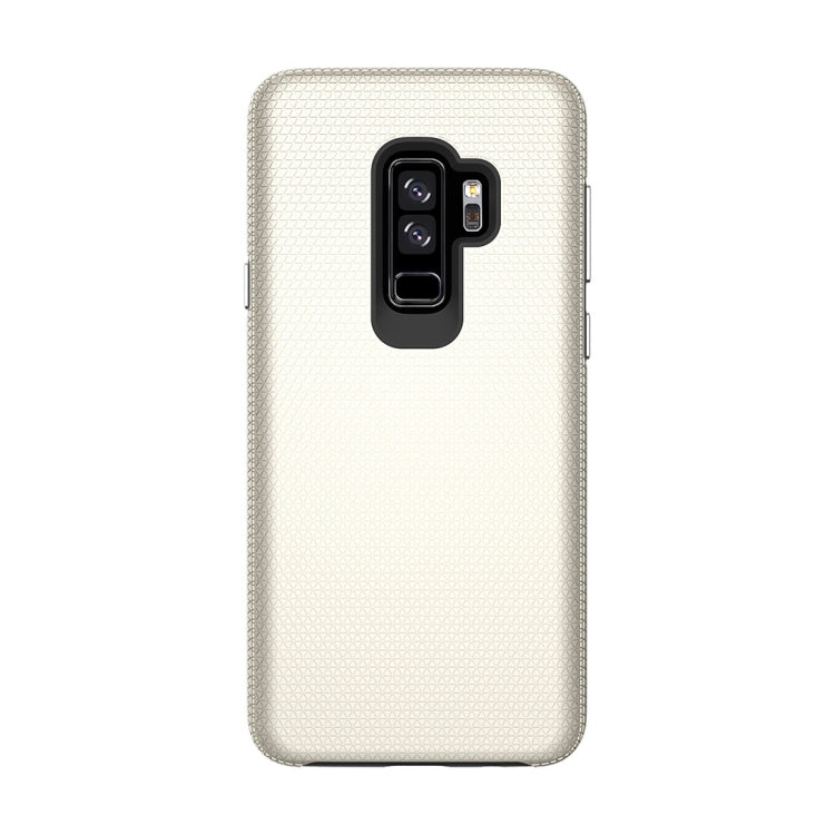 For Galaxy S9+ PC + TPU Chrome Plated Press Button Anti-slip Protective Back Case