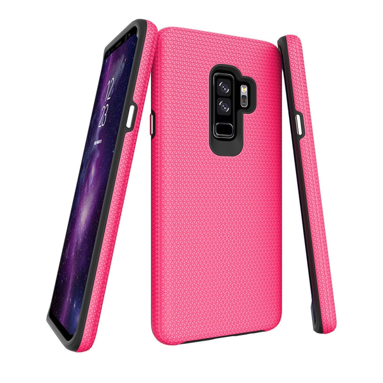 For Galaxy S9+ PC + TPU Chrome Plated Press Button Anti-slip Protective Back Case
