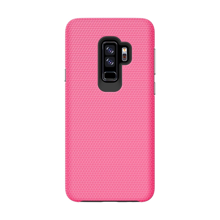 For Galaxy S9+ PC + TPU Chrome Plated Press Button Anti-slip Protective Back Case