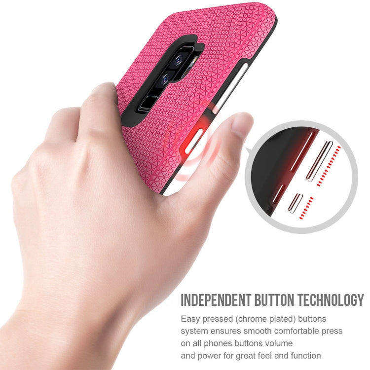 For Galaxy S9+ PC + TPU Chrome Plated Press Button Anti-slip Protective Back Case