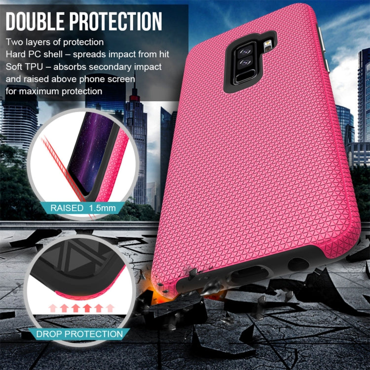 For Galaxy S9+ PC + TPU Chrome Plated Press Button Anti-slip Protective Back Case