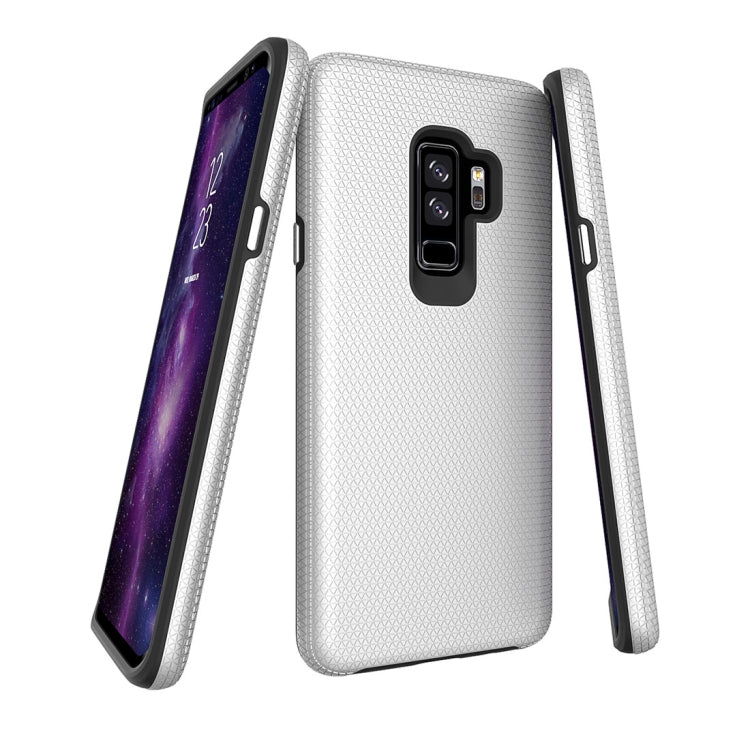 For Galaxy S9+ PC + TPU Chrome Plated Press Button Anti-slip Protective Back Case