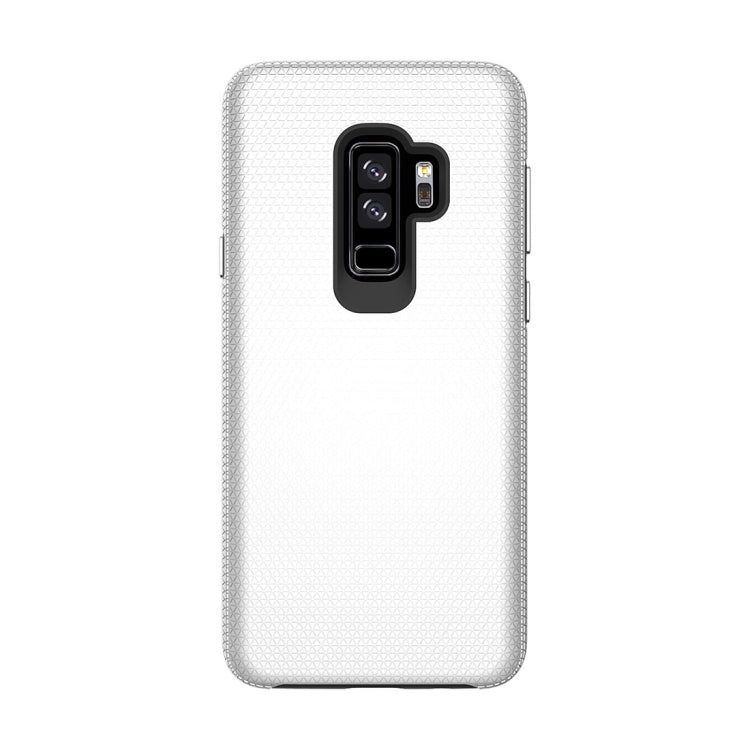 For Galaxy S9+ PC + TPU Chrome Plated Press Button Anti-slip Protective Back Case
