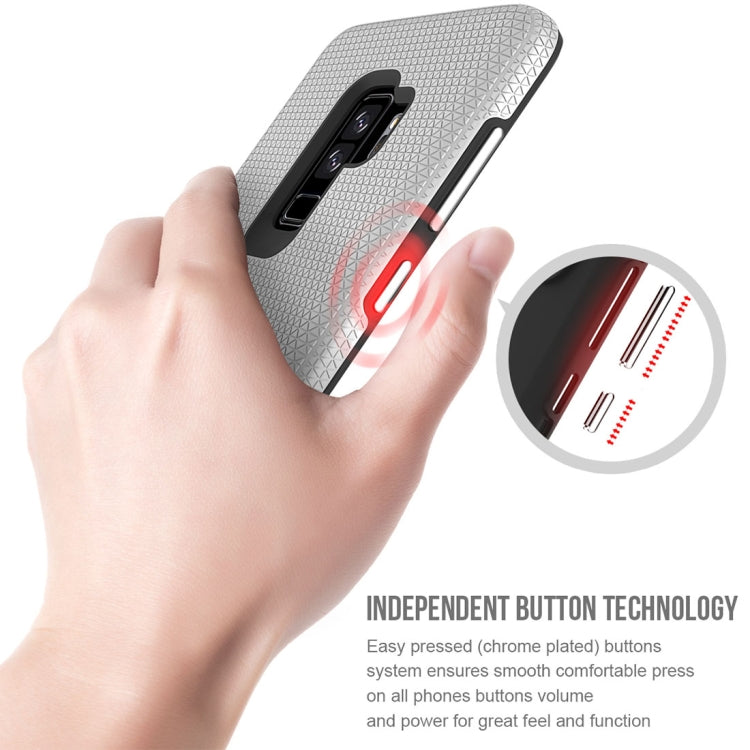 For Galaxy S9+ PC + TPU Chrome Plated Press Button Anti-slip Protective Back Case