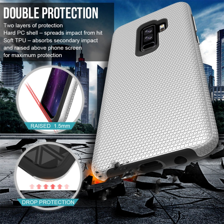For Galaxy S9+ PC + TPU Chrome Plated Press Button Anti-slip Protective Back Case