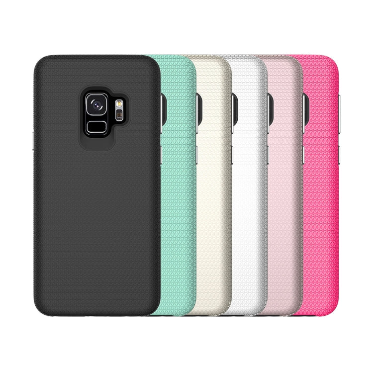 For Galaxy S9+ PC + TPU Chrome Plated Press Button Anti-slip Protective Back Case