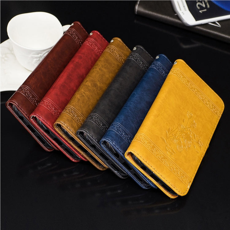 For Galaxy S9+ Vintage Oil Wax Texture Embossed Horizontal Flip Leather Case with Holder & Card Slots & Wallet & Photo Frame & Lanyard
