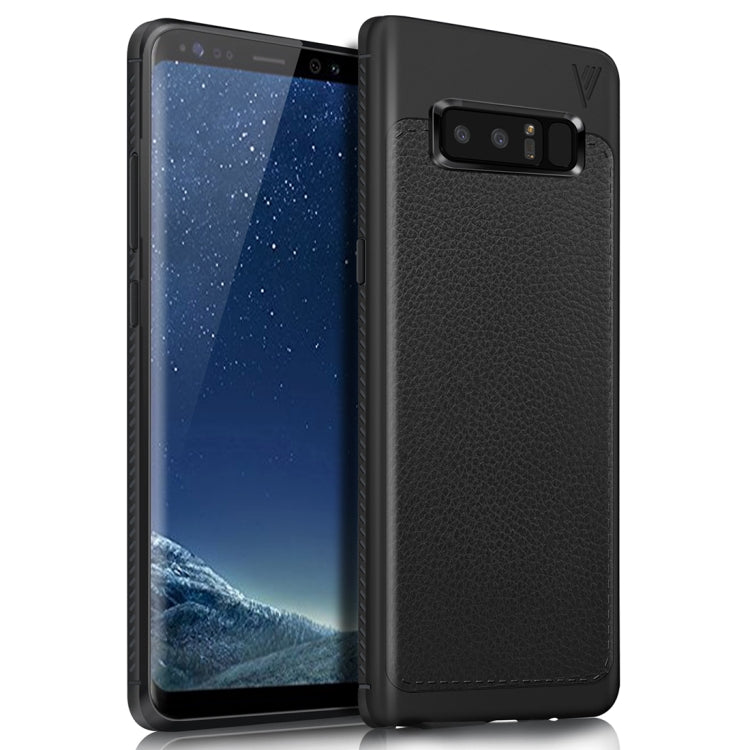 Lenuo for Galaxy Note 8 Litchi Texture Full Coverage PU Leather + TPU Protective Back Cover Soft Case