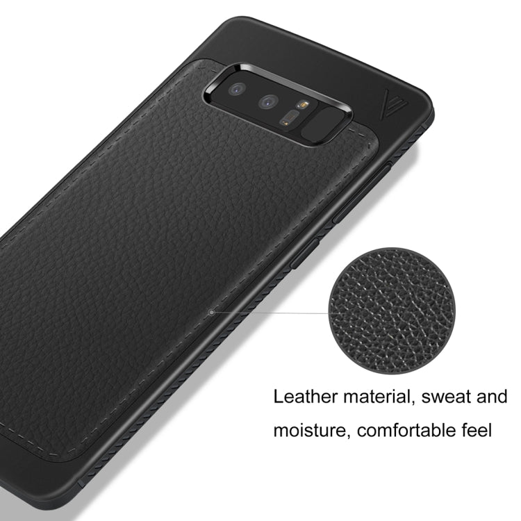 Lenuo for Galaxy Note 8 Litchi Texture Full Coverage PU Leather + TPU Protective Back Cover Soft Case