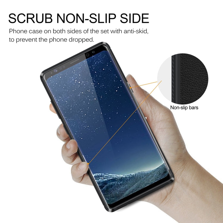Lenuo for Galaxy Note 8 Litchi Texture Full Coverage PU Leather + TPU Protective Back Cover Soft Case