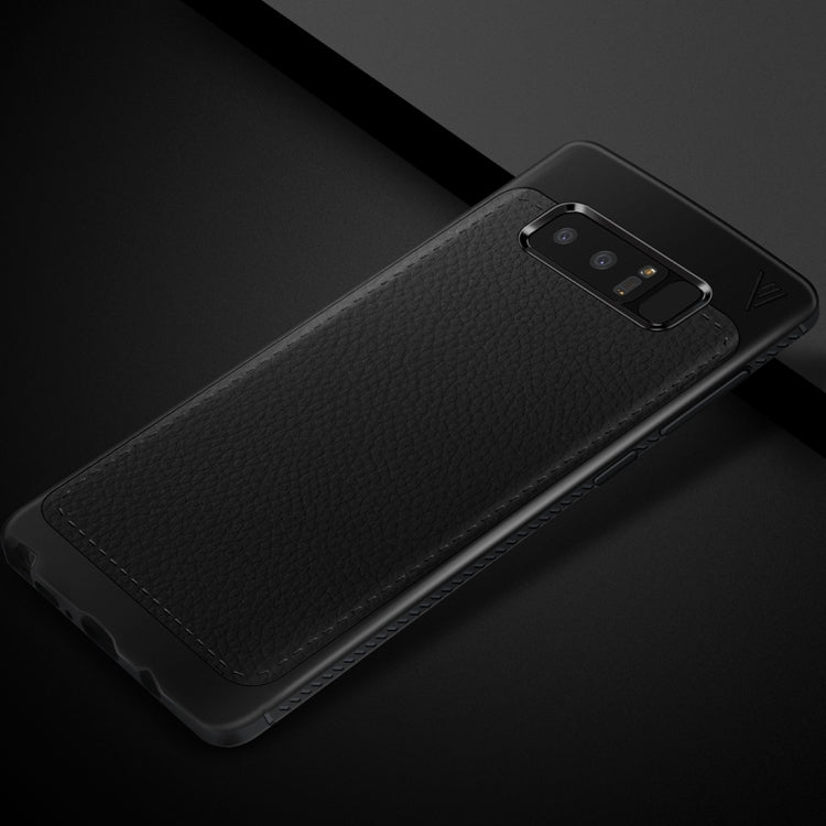 Lenuo for Galaxy Note 8 Litchi Texture Full Coverage PU Leather + TPU Protective Back Cover Soft Case
