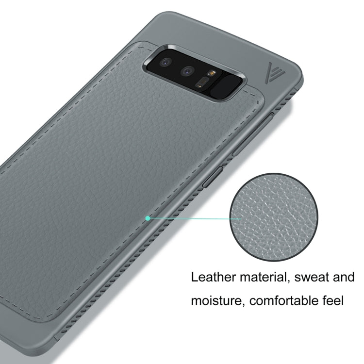 Lenuo for Galaxy Note 8 Litchi Texture Full Coverage PU Leather + TPU Protective Back Cover Soft Case