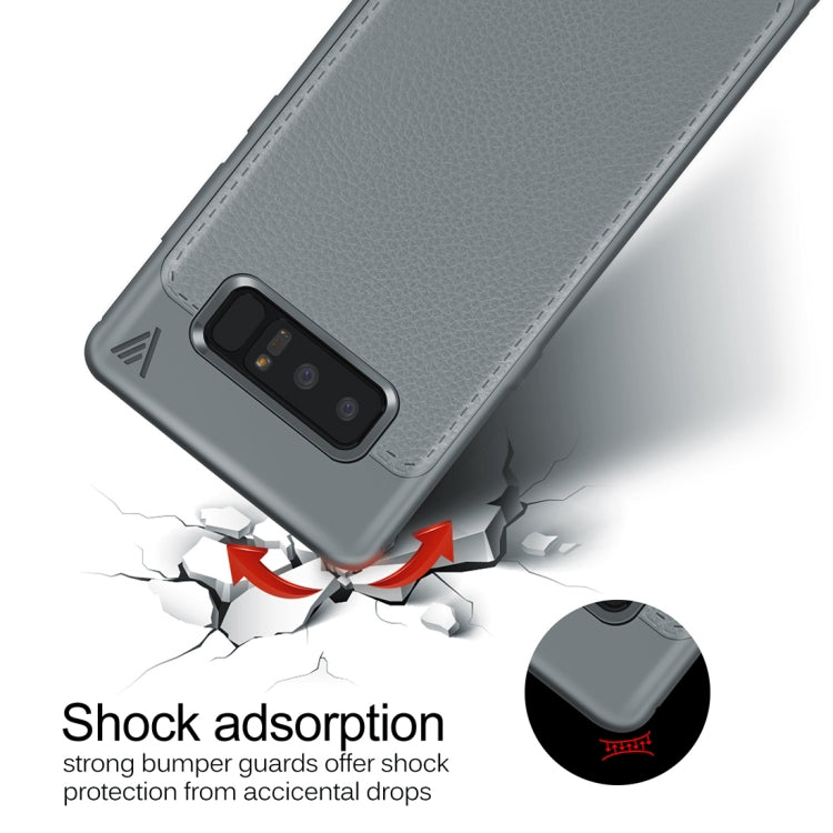 Lenuo for Galaxy Note 8 Litchi Texture Full Coverage PU Leather + TPU Protective Back Cover Soft Case