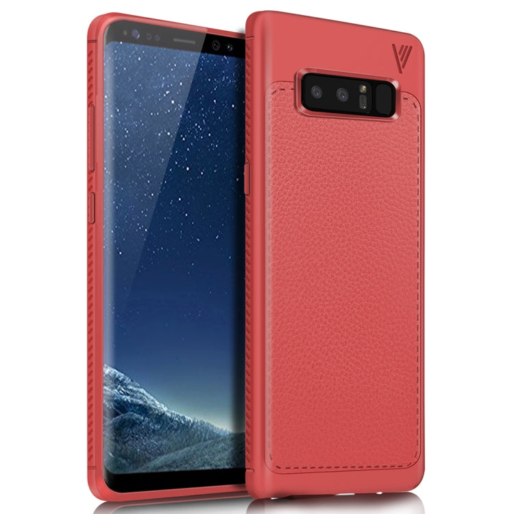 Lenuo for Galaxy Note 8 Litchi Texture Full Coverage PU Leather + TPU Protective Back Cover Soft Case