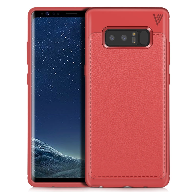Lenuo for Galaxy Note 8 Litchi Texture Full Coverage PU Leather + TPU Protective Back Cover Soft Case