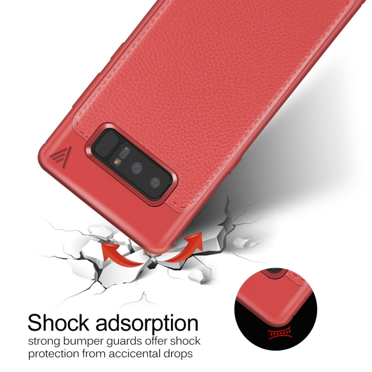 Lenuo for Galaxy Note 8 Litchi Texture Full Coverage PU Leather + TPU Protective Back Cover Soft Case