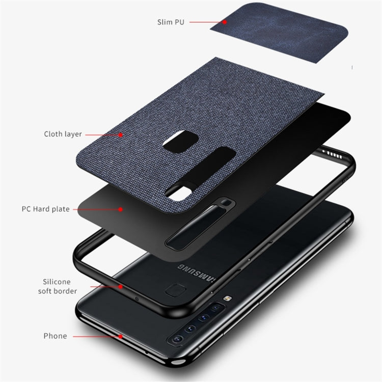 Shockproof Splicing PU + Cloth Protective Case for Galaxy A9 (2018)