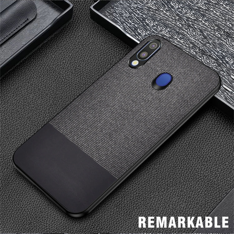 Shockproof Splicing PU + Cloth Protective Case for Galaxy M20
