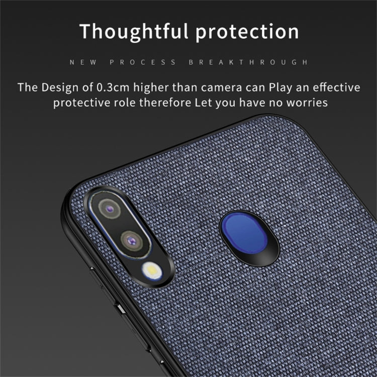 Shockproof Splicing PU + Cloth Protective Case for Galaxy M20