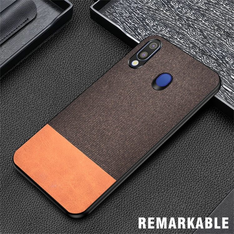 Shockproof Splicing PU + Cloth Protective Case for Galaxy M20