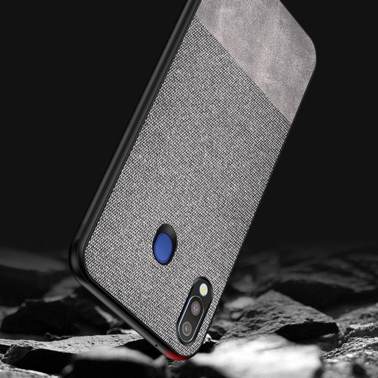 Shockproof Splicing PU + Cloth Protective Case for Galaxy M20