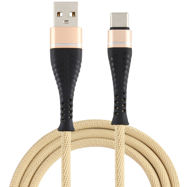 2A USB to USB-C / Type-C Braided Data Cable, Cable Length: 1m