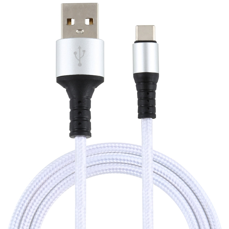 2A USB to USB-C / Type-C Braided Data Cable, Cable Length: 1m