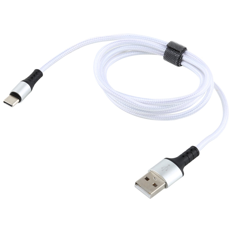 2A USB to USB-C / Type-C Braided Data Cable, Cable Length: 1m