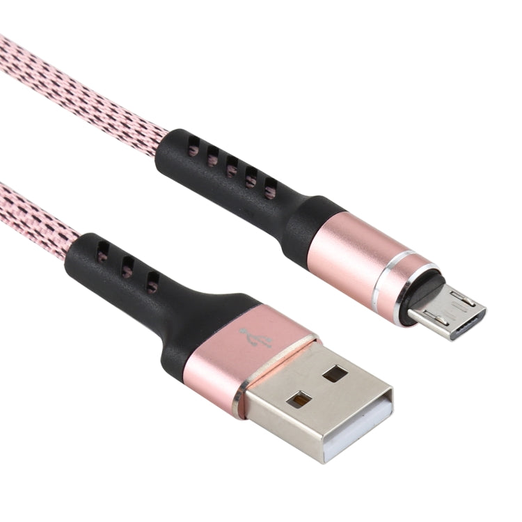 2A USB to Micro USB Two-color Braided Data Cable, Cable Length: 1m