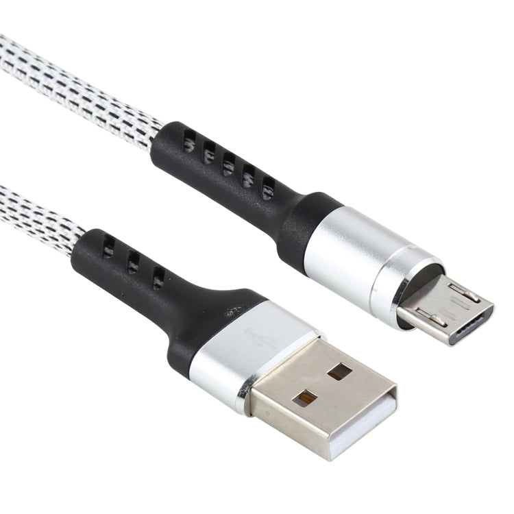 2A USB to Micro USB Two-color Braided Data Cable, Cable Length: 1m
