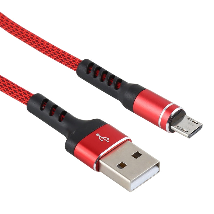 2A USB to Micro USB Two-color Braided Data Cable, Cable Length: 1m
